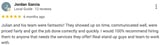 Five-star review by Jordan Garcia, Local Guide, praising Julians team for their professionalism and service quality