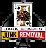 Jack Spades Junk Removal logo featuring a playing card with a spade suit symbol and company name